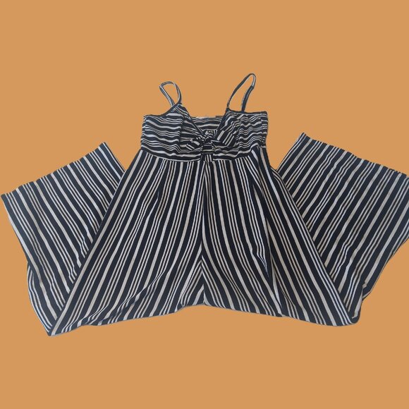 striped wide leg jumpsuit romper - Picture 2 of 16